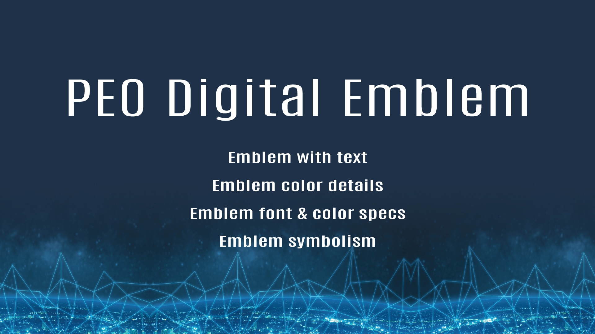 PEO Digital Logo Branding Guide Emblem Title Page