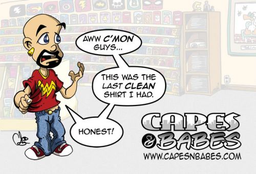 Capes & Babes First Postcard